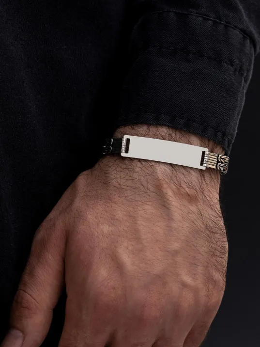 Erkek Gümüş Bileklik - İsim Yazılabilir 4mm Kare kral Gümüş Bileklik Erkek Gümüş Bileklik - İsim Yazılabilir 4mm Kare kral Gümüş Bileklik