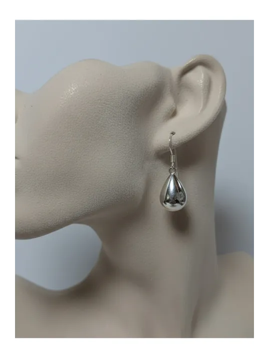 Kadın Gümüş Kolye - 925 Ayar Gümüş Damla Model Kadın Küpe