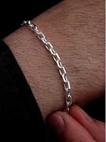 Erkek Gümüş Bileklik - 3.5 mm Forse Zincir Gümüş Bileklik