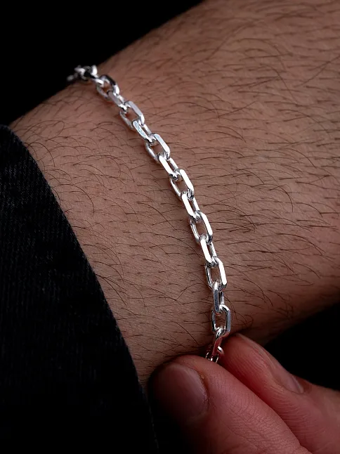 Erkek Gümüş Bileklik - 3.5 mm Forse Zincir Gümüş Bileklik