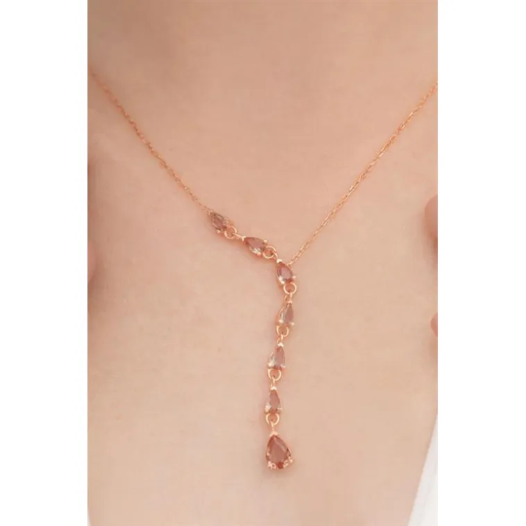 Zultanit Taşlı Rose Damla Model Kadın Gümüş Kolye GKLZLTNTDML-ROS Zultanit Taşlı Rose Damla Model Kadın Gümüş Kolye GKLZLTNTDML-ROS