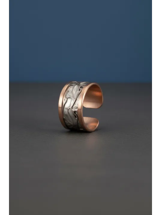 Kadın Bakır Set - Beyaz Yıldız Tozu Model Bakır Kadın Kolye Bileklik Yüzük Küpe Set