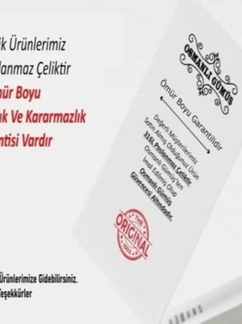 Kadın Çelik Kolye - Zirkon Taşlı İnce Kibar Çelik Kolye