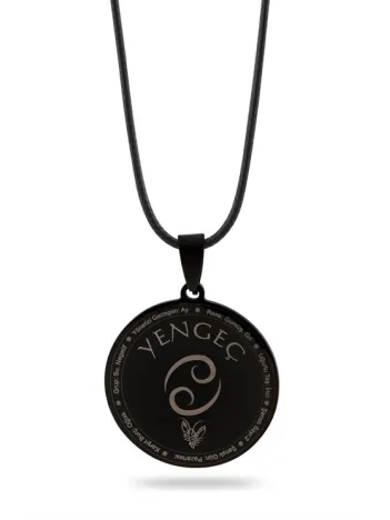 Yengeç Burcu Kolye Bayan Erkek Çelik Deri Kolye Cklyengeçbu-syh
