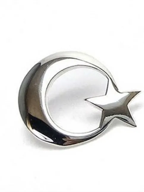 Ay Yıldız Gümüş Rozet Küçük Boy
