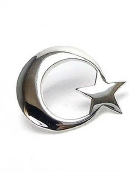Ay Yıldız Gümüş Rozet Küçük Boy Ay Yıldız Gümüş Rozet Küçük Boy