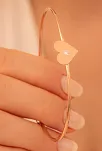 Kadın Gümüş Bileklik - El Yapımı Rose Kaplama Gümüş Zirkon Taşlı Kalp Motifli Kadın Bileklik