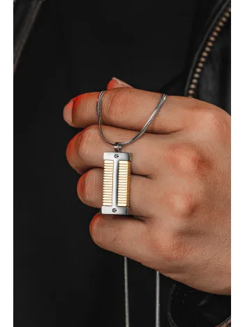 Erkek Çelik Kolye - Antik Şekil Model Erkek Kolye