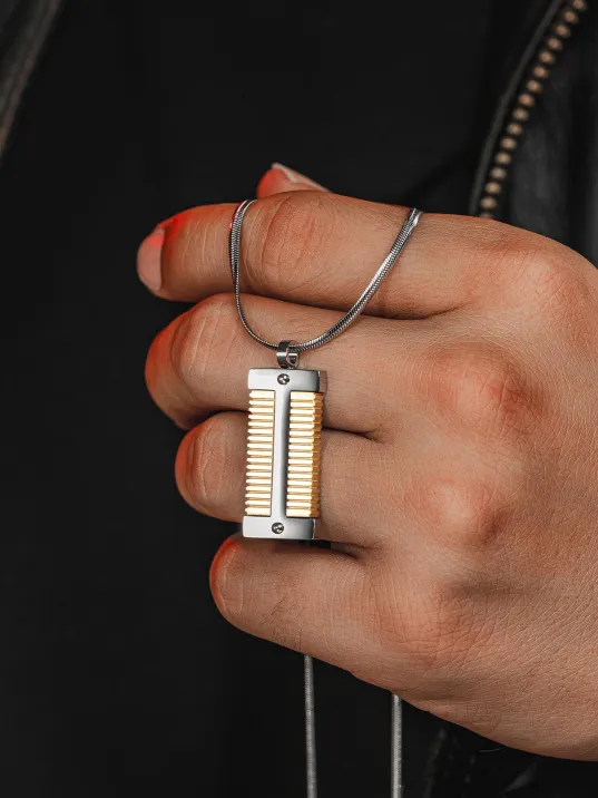 Erkek Çelik Kolye - Antik Şekil Model Erkek Kolye