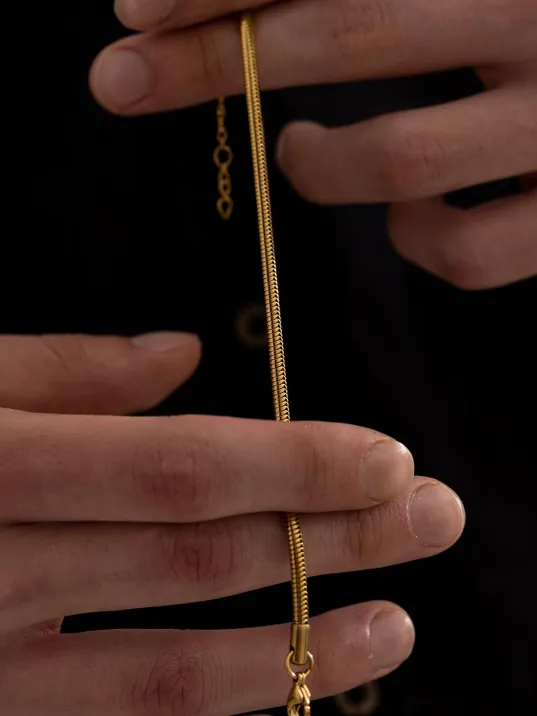 Erkek Çelik Bileklik - Altın Kaplama Sarp Model Erkek Bileklik