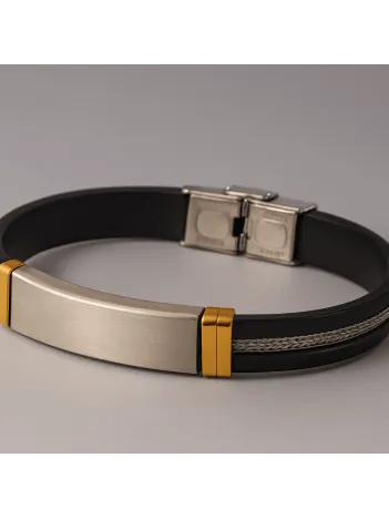 Erkek İsim Yazılabilir Hasır Detaylı Kauçuk Çelik Bileklik Künye Erkek İsim Yazılabilir Hasır Detaylı Kauçuk Çelik Bileklik Künye