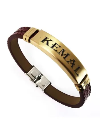 OttoMan Bordo Kauçuk İsim Yazılabilen Erkek Çelik Bileklik OttoMan Bordo Kauçuk İsim Yazılabilen Erkek Çelik Bileklik