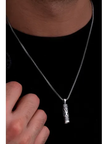 Muhammed Yazılı Cevşen Muska Gümüş Erkek Kolye Zincir Muhammed Yazılı Cevşen Muska Gümüş Erkek Kolye Zincir