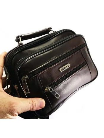 Silver’s Marka Hakiki Deri Erkek Deri Çanta Çelik Kasalı Orta Boy