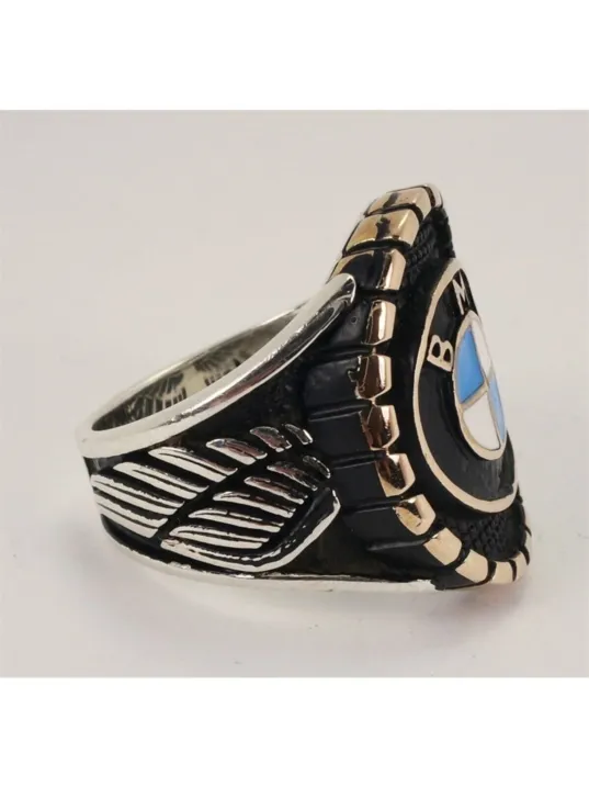 Bmw Logolu Amblemli Gümüş Erkek Yüzük Bmw Logolu Amblemli Gümüş Erkek Yüzük