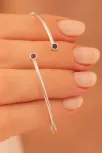 Kadın Gümüş Bileklik - Kadın Kelepçe - El Yapımı Gümüş Safir Ve Yakut Taşlı Zarif Kadın Bileklik Kadın Gümüş Bileklik - Kadın Kelepçe - El Yapımı Gümüş Safir Ve Yakut Taşlı Zarif Kadın Bileklik