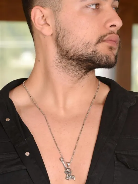 Ottoman Rock’n Roll Erkek Çelik Zincir Kolye Cklrockırol-gms