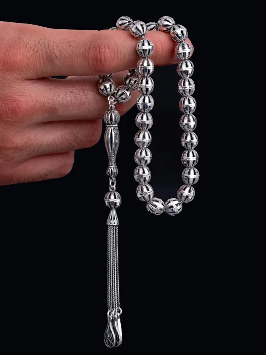 Erkek Gümüş Tespih - Mahfuz Püre Kesim Gümüş Tesbih Erkek Gümüş Tespih - Mahfuz Püre Kesim Gümüş Tesbih