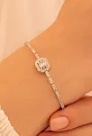 Kadın Gümüş Bileklik - Ferahnaz Baget Taşlı Zirkon Süslemeli Kadın Bileklik