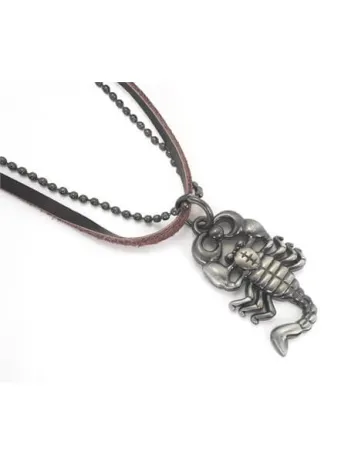 Akrep Burcu Erkek Deri Kolye