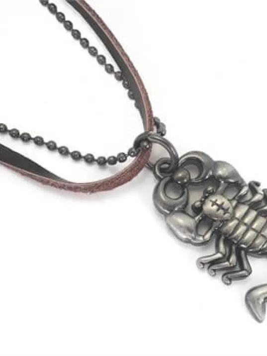 Akrep Burcu Erkek Deri Kolye Akrep Burcu Erkek Deri Kolye