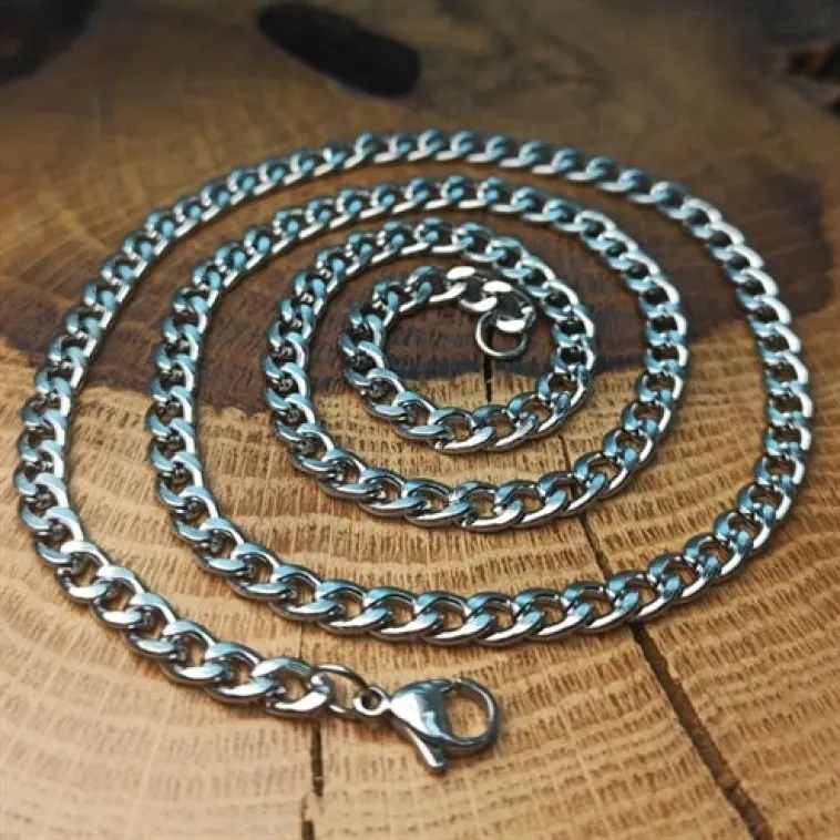 5.5 mm Gurmet Erkek Çelik Kolye Zincir İnce Model 5.5 mm Gurmet Erkek Çelik Kolye Zincir İnce Model