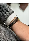 Erkek Bileklik - Deri Erkek Bileklik - Taşlı Erkek Bileklik - Snake Model-Gold