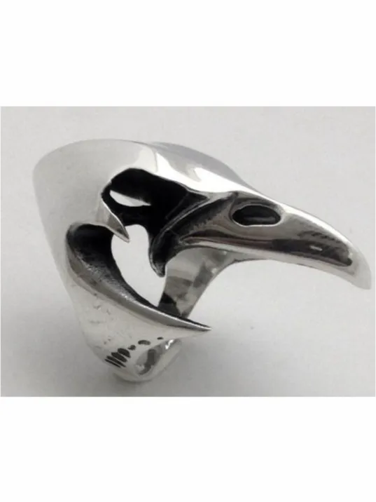 Erkek Gümüş Yüzük - Kuzgun Kafası 925 Ayar Gümüş Erkek Yüzük Erkek Gümüş Yüzük - Kuzgun Kafası 925 Ayar Gümüş Erkek Yüzük