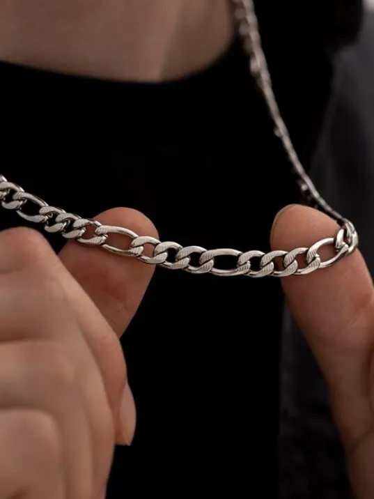 Figaro Çizgili Erkek Çelik Zincir Kolye CKLGMSFGRCZ