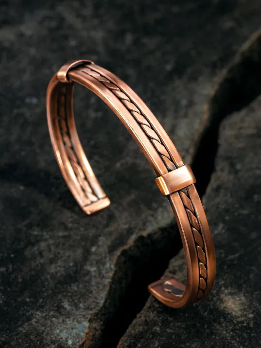 Kadın Erkek Saf Bakır Bileklik Hasır Model Metal Kutu Doğal Taşlar Kadın Erkek Saf Bakır Bileklik Hasır Model Metal Kutu Doğal Taşlar