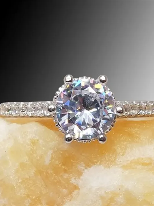 7mm Tektaşlı Zirkon Taşlı Sarmaşık Model Bayan Gümüş Yüzük