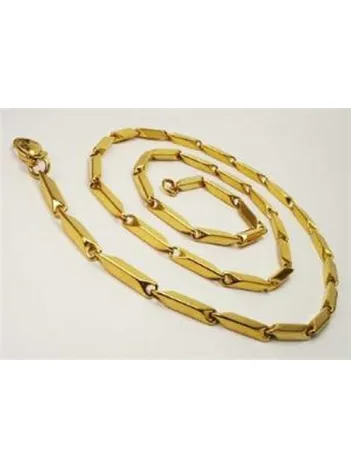 Çelik Erkek Kolye Zincir İnce Altın Sarısı Model