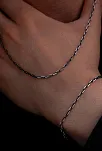 Erkek Gümüş Kolye Bileklik Set - 925 Ayar Oksitli Forse Zincir Gümüş Kolye Bileklik Set