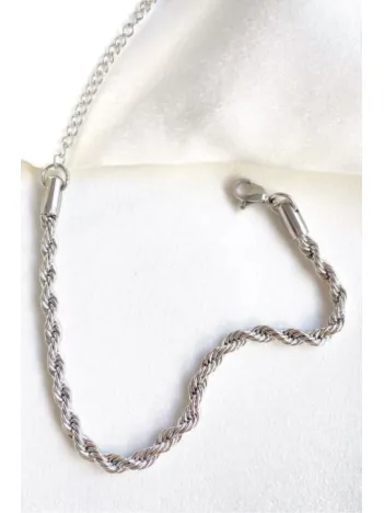 Çelik Bileklik - Halat Şeklinde Burma Bileklik