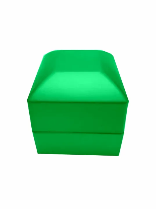 Işıklı Pırlanta Tektaş Yeşil Yüzük Kutusu