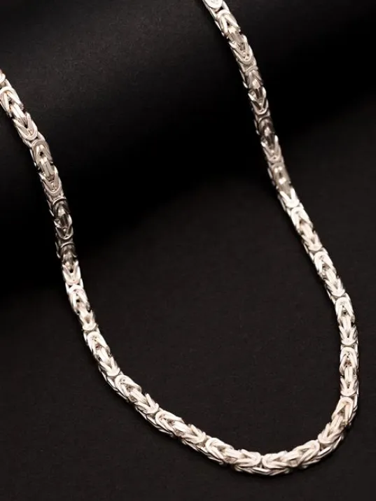 Erkek Gümüş Kolye - Kalın Beyaz Kral Erkek Kolye