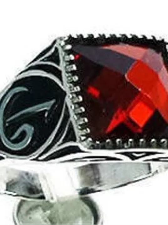 VAV ELİF KIRMIZI ZİRKON GÜMÜŞ ERKEK YÜZÜĞÜ