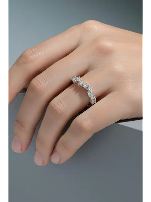 Kadın Gümüş Yüzük - 925 Ayar Zirkon Taşlı Alisa Model Gümüş Kadın Yüzük