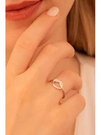 Kadın Gümüş Yüzük - El İşçiliği Gümüş Aşk Düğümü Model 2 Kadın Yüzük