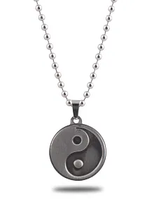 Yin Yang Bayan Erkek Çelik Kolye CKLYINYNGM1-GMS