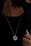 İsmi Azam Ve Yedi Ayetler Vefki Çift Taraflı Erkek Gümüş Kolye