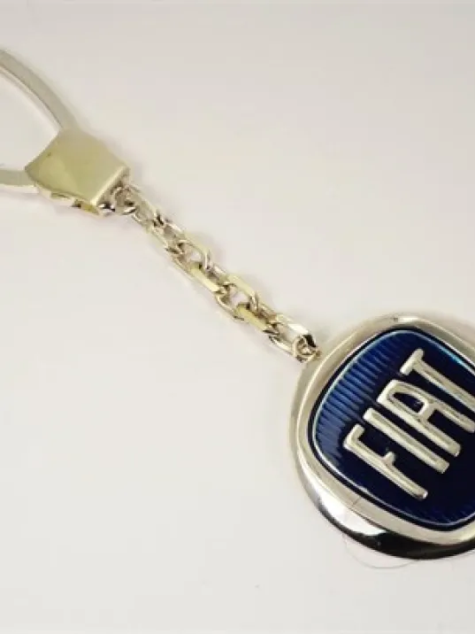 Gümüş Fiat Anahtarlık Mavi Mineli