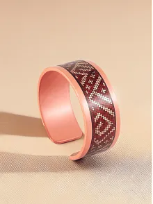 Kadın Bakır Yüzük - Eva Model Özel Baskı Metal Kutu Ve Kuvars Taşı