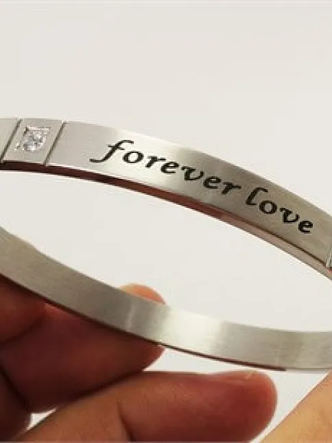 Forever Love Paslanmaz Çelik Bayan Kelepçe Bileklik