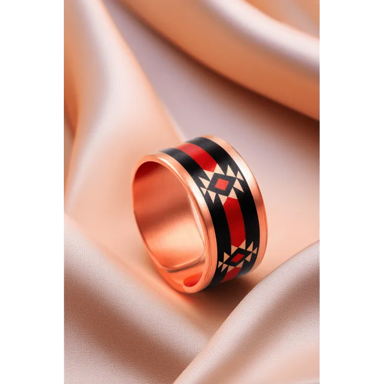 Kadın Bakır Yüzük - Rosso Model Özel Baskı Metal Kutu Ve Kuvars Taşı Kadın Bakır Yüzük - Rosso Model Özel Baskı Metal Kutu Ve Kuvars Taşı