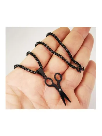 OttoMan Berber Makas Erkek Çelik Kolye Zincir Siyah Model OttoMan Berber Makas Erkek Çelik Kolye Zincir Siyah Model