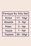 Füreyya Bayan Zirkon Taşlı Gümüş Su Yolu Set - Kolye, Bileklik, Küpe, Yüzük Füreyya Bayan Zirkon Taşlı Gümüş Su Yolu Set - Kolye, Bileklik, Küpe, Yüzük