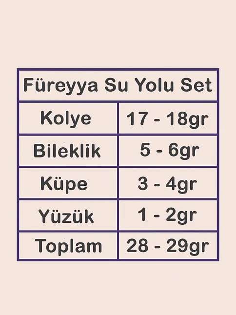Füreyya Bayan Zirkon Taşlı Gümüş Su Yolu Set - Kolye, Bileklik, Küpe, Yüzük