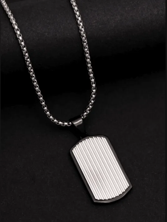 Erkek Kolye - Dövme Asker Künyesi Model Erkek Çelik Kolye - 316 L Paslanmaz Çelik Kolye
