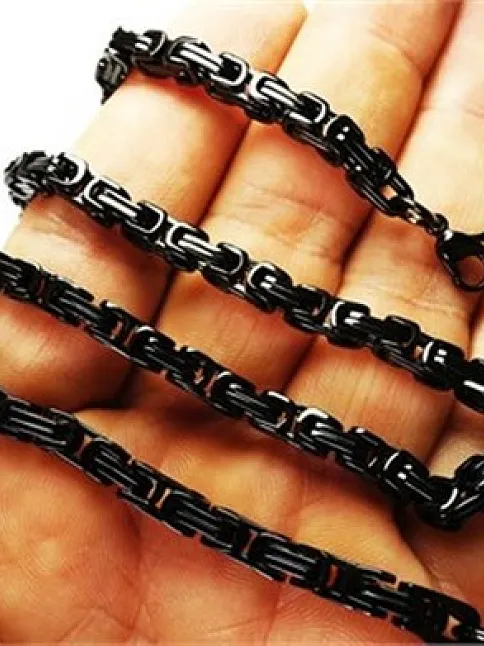 Erkek Çelik Zincir Kolye + Bileklik Set
